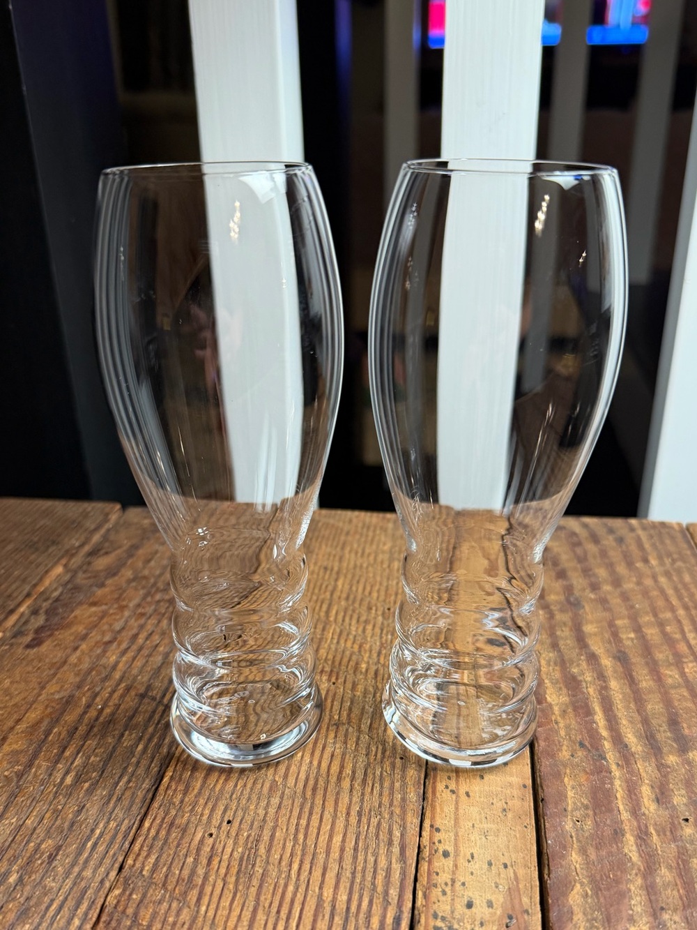 Pair of Riedel "O" Series stemless crystal glasses